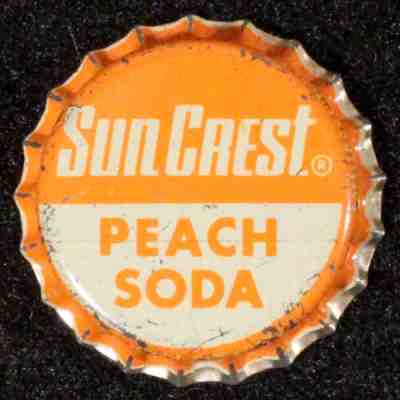 SUN CREST #6 PEACH SODA CORK BOTTLE CAP NATIONAL NUGRAPE ATLANTA, GEORGIA CROWNS