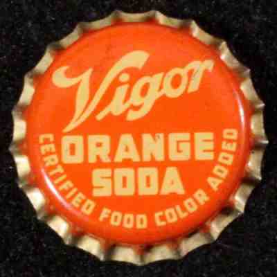 VIGOR ORANGE SODA UNUSED CORK BOTTLE CAP KEARNEY NEW JERSEY NJ VINTAGE CROWN OLD