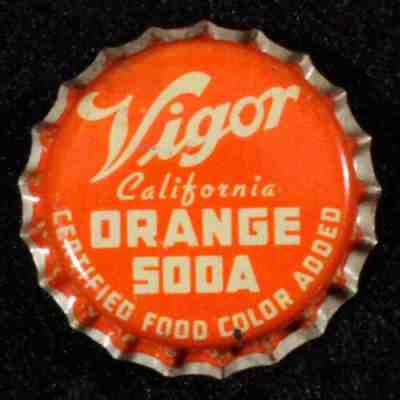 VIGOR CALIFORNIA ORANGE SODA UNUSED CORK BOTTLE CAP KEARNEY NEW JERSEY NJ CROWNS
