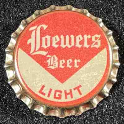 LOEWERS LIGHT CORK BEER BOTTLE CAP NEW YORK CITY NYC NY VALENTIN GAMBRINUS CROWN