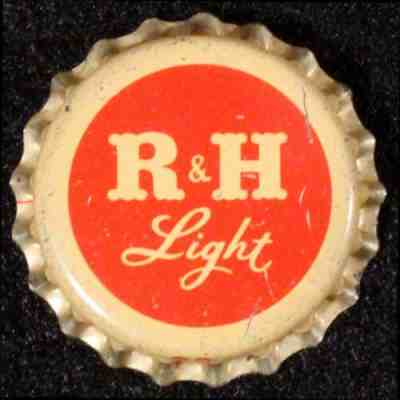 R&H LIGHT YELLOW/RED CORK BEER BOTTLE CAP RUBSAM HORRMANN NEW YORK CITY NY CROWN