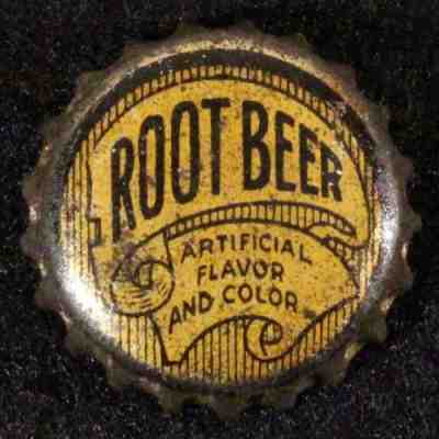 ROOT BEER GENERIC CORK SODA BOTTLE CAP CROWNS ARTIFICIAL FLAVOR & COLOR VINTAGE+