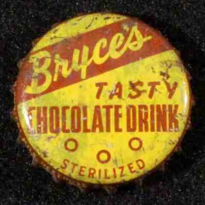 BRYCE'S TASTY CHOCOLATE CORK SODA BOTTLE CAP TROY, NEW YORK OLD CROWN NY VINTAGE