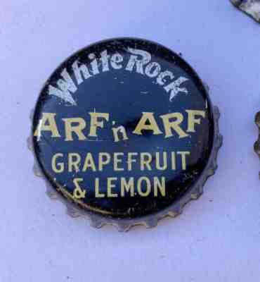 SODA bottle cap crown WHITE ROCK Arf Grapefruit acl cone cork top up flat lemon