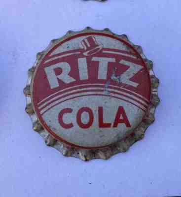 RITZ COLA SODA crown bottle cap cork acl cone flat label ST LOUIS tin top litho
