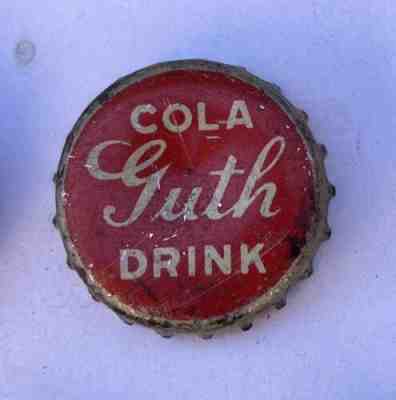 SODA bottle cap crown GUTH COLA top label tin flat acl BALTIMORE MD cone litho
