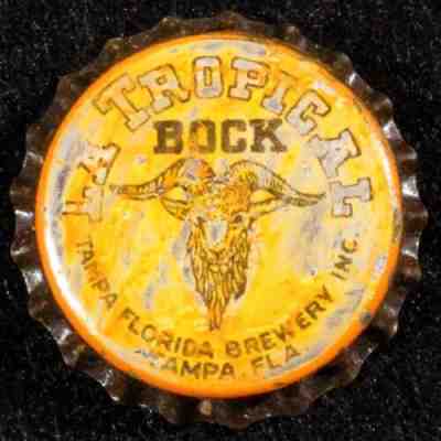 LA TROPICAL BOCK UNUSED CORK LINED BEER BOTTLE CAP TAMPA, FLORIDA GOAT FL CROWNS