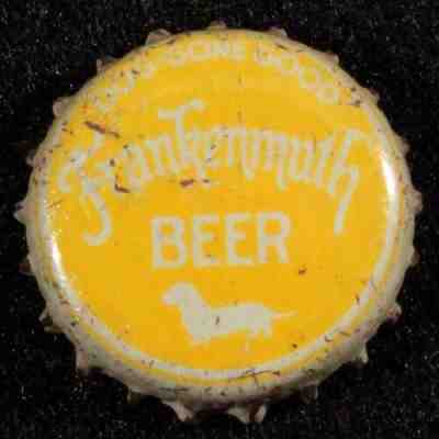 FRANKENMUTH DACHSHUND CORK LINED BEER BOTTLE CAP VINTAGE MICHIGAN CROWNS DOGS MI