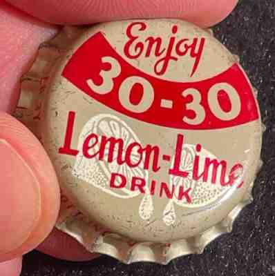 30-30 LEMON-LIME DRINK UNUSED CORK BOTTLE CAP IDEAL CORPUS CRISTI TEXAS TX CROWN