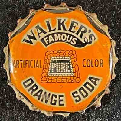 WALKER'S FAMOUS ORANGE SODA CORK BOTTLE CAP MELROSE MASSACHUSETTS OLD MASS CROWN