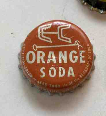 SODA bottle cap crown C BAR C ORANGE acl cone cork top flat COCA COLA Rapid City