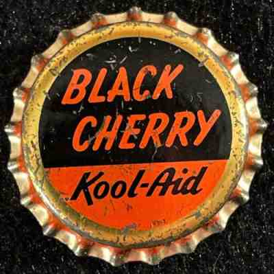 KOOL-AID BLACK CHERRY CORK LINED SODA BOTTLE CAP PERKINS CHICAGO ILLINOIS CROWNS