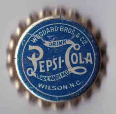 PEPSI cola bottlecap bottlecaps cap caps blue crown bottle early 1900s