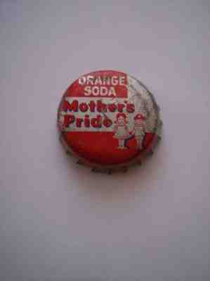 MOTHERS PRIDE ORANGE SODA BOTTLE CAP CORK BACKED POP BOTTLE CAP SODA CROWN RARE!