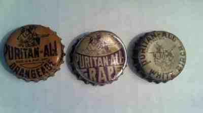 New Listing3 RARE PURITAN SODA POP BOTTLE CAPS CROWN CORK WATERBURY - ORANGEADE GRAPE BIRCH