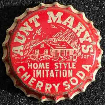 AUNT MARYS CHERRY SODA CORK LINED BOTTLE CAP QUALTOP ROCHESTER NEW YORK NY CROWN