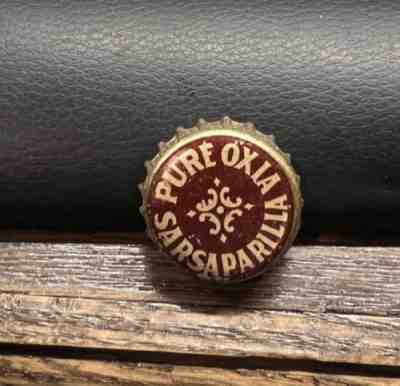 RARE REAL CORK PUREOXIA SARSAPARILLA SODA POP BOTTLE CAP / CROWN BOSTON MA