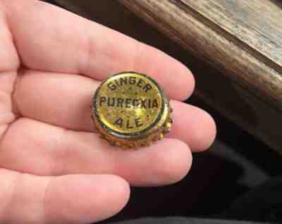 A) RARE REAL CORK PUREOXIA GINGER ALE SODA POP BOTTLE CAP / CROWN BOSTON MA