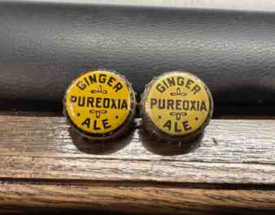 B) RARE REAL CORK PUREOXIA GINGER ALE SODA POP BOTTLE CAP / CROWN BOSTON MA