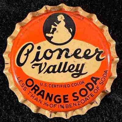 PIONEER VALLEY ORANGE SODA CORK BOTTLE CAP ~ FLORENCE, MASSACHUSETTS MASS CROWNS