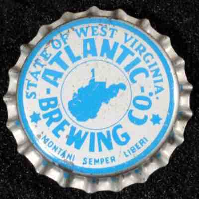 ATLANTIC BREWING WEST VIRGINIA TAX CORK BEER BOTTLE CAP CHICAGO, ILLINOIS CROWNS