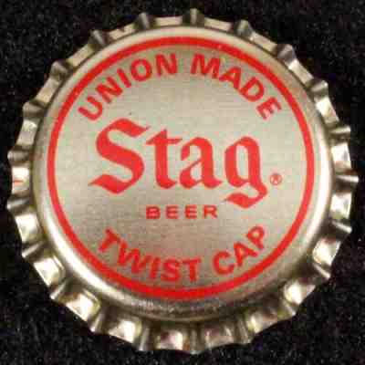 STAG UNUSED PLASTIC LINED BEER BOTTLE CAP CARLING BELLEVILLE ILLINOIS OLD CROWNS