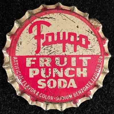 FAYGO FRUIT PUNCH SODA UNUSED CORK BOTTLE CAP DETROIT MICHIGAN VINTAGE MI CROWNS