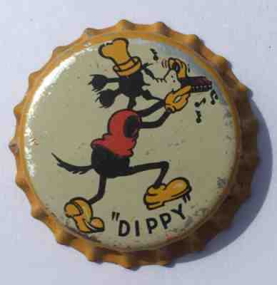 DIPPY LEMON SODA BOTTLE CAP; DISNEY, PRE-1935 LOS ANGELES, CA; UNUSED CORK CROWN