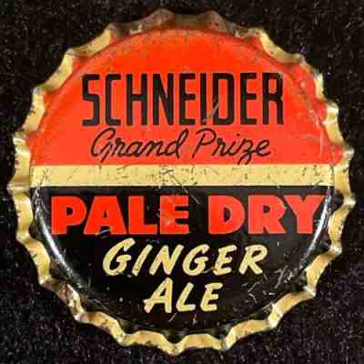 SCHNEIDER GRAND PRIZE GINGER ALE CORK SODA BOTTLE CAP BROOKLYN NEW YORK NY CROWN