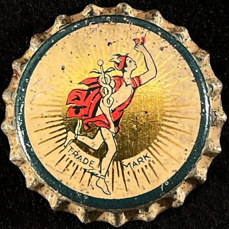 QUANDT •MESSENGER GOD HERMES• UNUSED CORK BEER BOTTLE CAP TROY NEW YORK CROWN NY