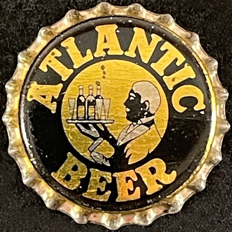 ATLANTIC BEER BLACK WAITER UNUSED CORK BEER BOTTLE CAP ATLANTA GEORGIA CROWN OLD