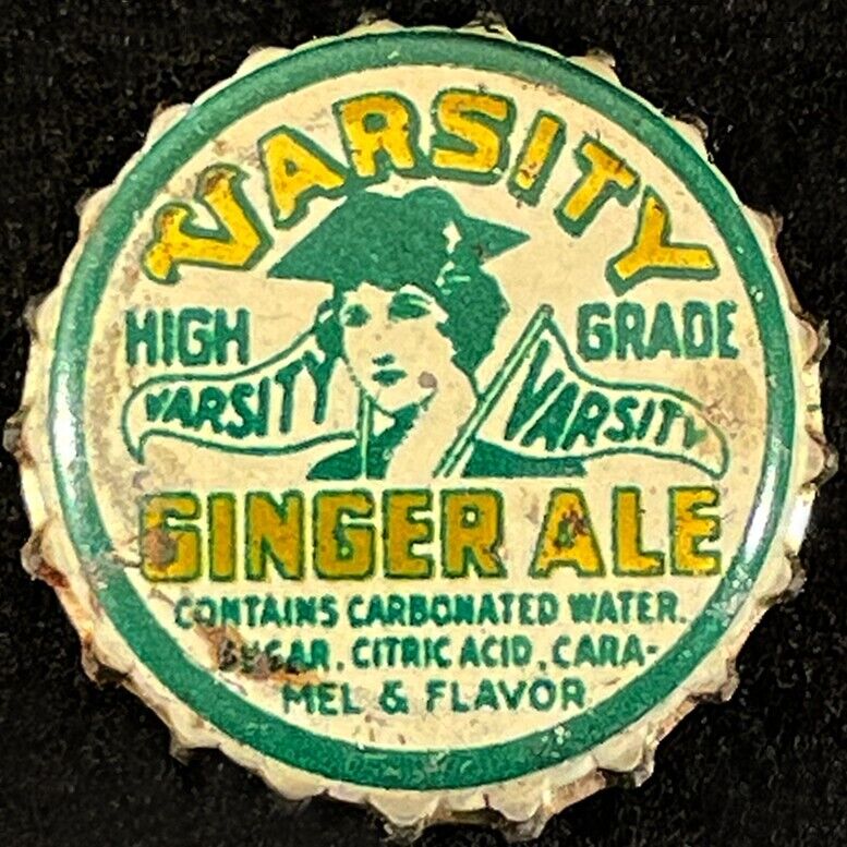 VARSITY GINGER ALE CORK SODA BOTTLE CAP LOVERS LEAP LYNN MASSACHUSETTS MA CROWNS