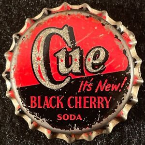CUE BLACK CHERRY SODA UNUSED CORK BOTTLE CAP ~ MILWAUKEE WISCONSIN VINTAGE CROWN