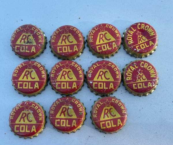 11 Vintage Star Top ( Two Variants) RC COLA soda Bottle Caps Cork/crown USED