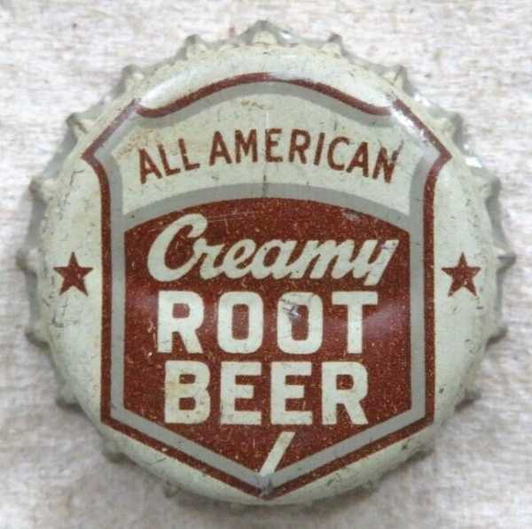 ALL AMERICAN CREAMY ROOT BEER - CORK Crown / Bottle cap - Chicago, IL