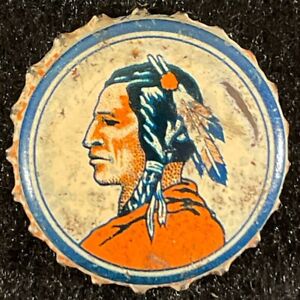 SENECA ALE INDIAN w/ FEATHER CORK BEER BOTTLE CAP WATKINS GLEN NEW YORK CROWN NY
