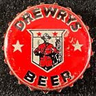 DREWRYS BEER •RED/BLACK MOUNTIE  CORK BEER BOTTLE CAP ~ SOUTH BEND INDIANA CROWN
