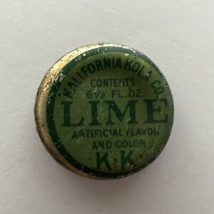 kalifornia kola Bootle Cap Crown Lime Old Cork Lined Cola Soda 6 1/2 Oz Rare