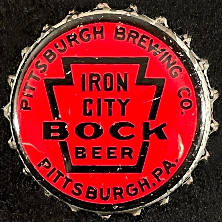 IRON CITY BOCK BEER PA KEYSTONE CORK BOTTLE CAP ~ PITTSBURGH PENNSYLVANIA CROWNS