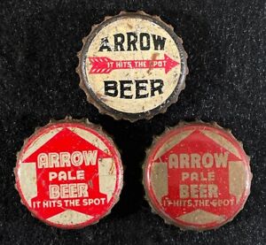 3 ARROW CORK BEER BOTTLE CAPS GLOBE BREWING BALTIMORE MARYLAND VINTAGE MD CROWNS
