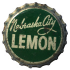 NEBRASKA CITY LEMON SODA BOTTLE CAP; NEBRASKA CITY, NEBR.; USED CORK CROWN