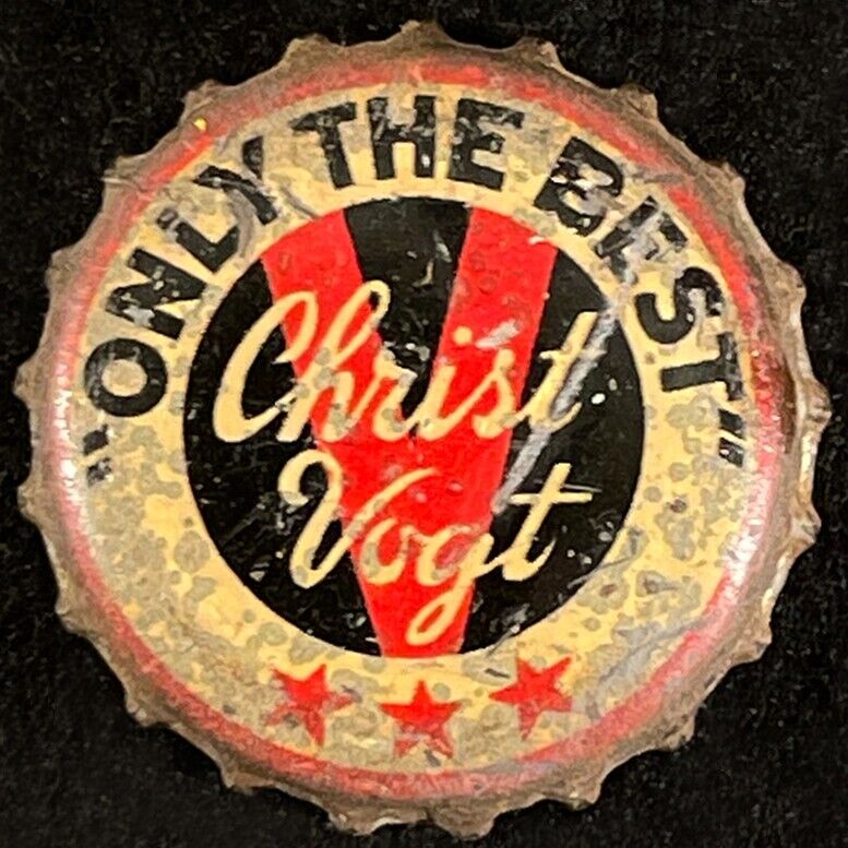 CHRIST VOGT CORK LINED BEER BOTTLE CAP YPSILANTI MICHIGAN MICH CROWNS MI ANTIQUE