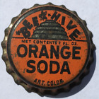 BEEHIVE ORANGE SODA BOTTLE CAP; BRIGHAM CITY, UTAH; 1930-39; UNUSED CORK CROWN