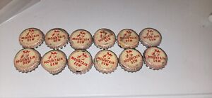 12 MOUNTAIN DEW Pepsi cola PIPESTONE MINN SODA crown bottle cap top cork acl vtg