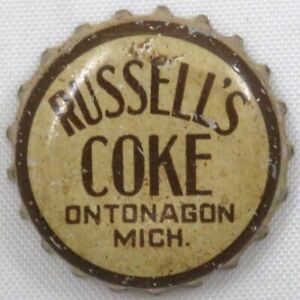 RUSSELLS COKE - CORK Crown / Bottle cap - Ontonagon, MI