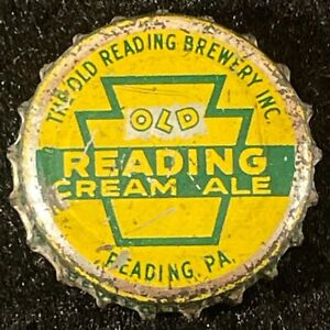 OLD READING CREAM ALE PENNSYLVANIA KEYSTONE CORK BEER BOTTLE CAP ~ PA TAX CROWNS