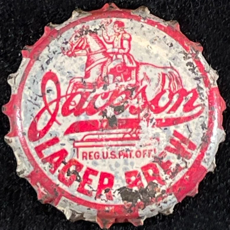 JACKSON LAGER BREW CORK BOTTLE CAP ~ JAX NEW ORLEANS LOUISIANA HORSE CROWNS NOLA