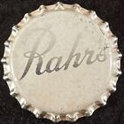 RAHR'S WHITE/SILVER UNUSED CORK BEER BOTTLE CAP ~ RAHR-GREEN BAY WISCONSIN CROWN