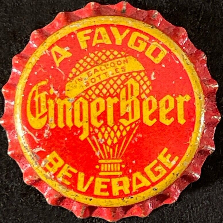 FAYGO GINGER BEER •HOT AIR BALLOON• CORK SODA BOTTLE CAP DETROIT MICHIGAN CROWNS
