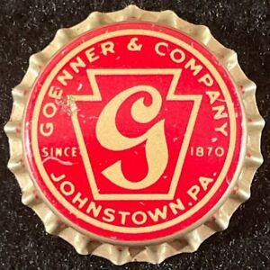 GOENNER & COMPANY PENNSYLVANIA KEYSTONE CORK BEER BOTTLE CAP JOHNSTOWN PA CROWNS